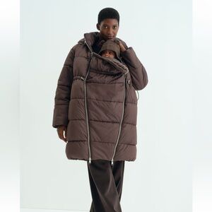 Mama before & after babywearing puffer coat